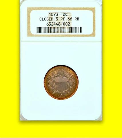 1873 NGC PR66 RB 600 Minted β Non-Doctored β Nearly Flawless β Two Cent Piece 2c Cover