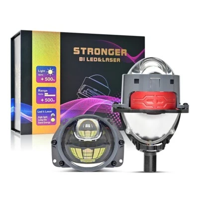 3.0'' Laser Bi LED Projector Lens 140W Car Headlight H4 H7 H1 Universal Retrofit - Image 1 of 4