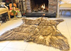 Thick Grizzly Bearskin Fur Rug 5' x 6'