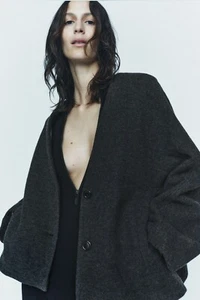 ZARA ZW COLLECTION MANTECO WOOL JACKE Anthracite grey Size xl - Bild 1 von 20