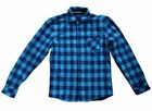 Nomad By Craft & Flow Mens M Green Blue Plaid Flannel 100%Cotton Shirt