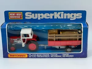 Matchbox SuperKings Massey Ferguson K-35 Tractor & Trailer With Hey Bales, Boxed - Picture 1 of 24