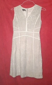LAFAYETTE 148 Essie Kleid Spitze Cocktail ärmellos A-Linie beige creme geblümt 2 - Bild 1 von 5