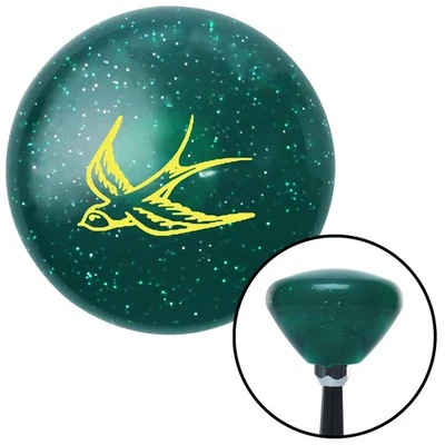 Yellow Swallow Green Retro Metal Flake Shift Knob w/ M16x1.5 Insert Shifter - Image 1 of 4