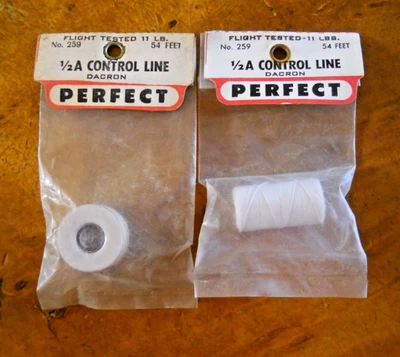 PERFECT#259 1/2A CONTROL LINE 54', DACRON, 2 PACKAGES, NEW OLD STOCK - Image 1 of 3