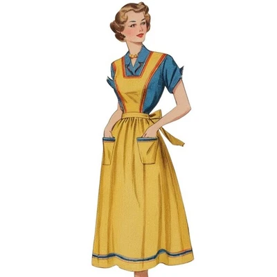 Vintage 1940s Sewing Pattern, House Keeper Full Length Apron - Bust: 38” (97cm) - Image 1 of 2