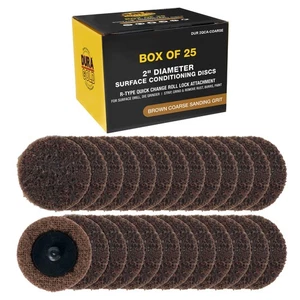 Dura-Gold 2" Surface Conditioning Discs Brown Coarse Sanding Grit (Box of 25) - Picture 1 of 4