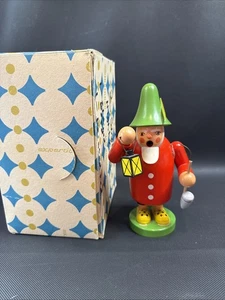 Vintage German Democratic Republic Wood Incense Smoker 7” Night Crier Man READ - Picture 1 of 8