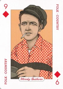 Woody Guthrie Single Swap Playing Card Folk Country Music Art - Picture 1 of 2