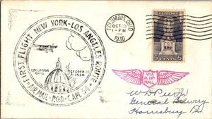 Transcontinental and Western Air Primer Vuelo Columbus Ohio - Harrisburg PA 1930 - Imagen 1 de 2
