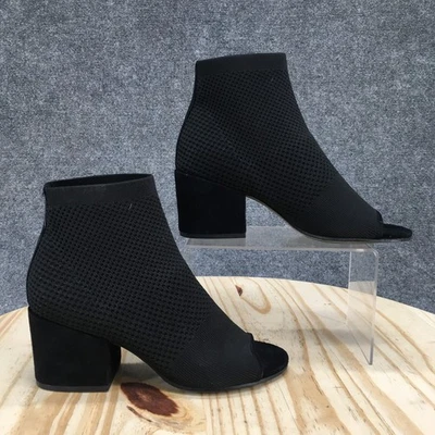 Botas Eileen Fisher para mujer 7 tacones de bloque punta abierta punto calcetín botín negro informal Foto 1 de 4