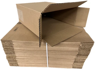 Shipping Corrugated Cardboard Side Loading Shoe Box 12 5/8" X 9 3/4" X 4 3/4" - Image 1 of 4
