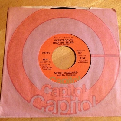 Merle Haggard 45 Everybody's Had The Blues / Nobody Knows I'm Hurtin' - Image 1 of 2