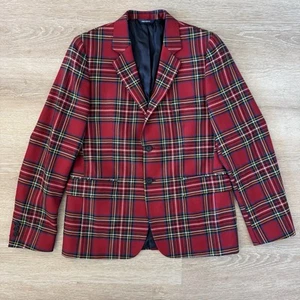 Blazer Brooks Brothers Mujer Cuadros Polar Rojo Talla 18 | Hecho en México - Imagen 1 de 12