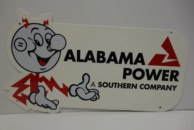 Reddy Kilowatt ALABAMA POWER DIE CUT SIGN ELECTRICIAN GIFT 9H X 16W - Image 1 of 3