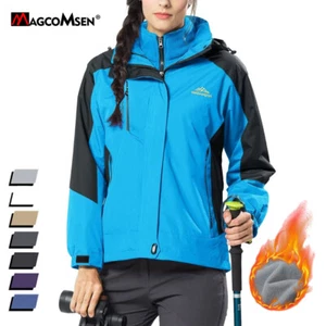 Womens 3-in-1 Hiking Jacket Warm Windbreaker Waterproof Fleece Outdoor Work Coat - Picture 1 of 44