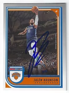 JALEN BRUNSON DALLAS MAVERICKS SIGNED NBA HOOPS CARD NEW YORK KNICKS VILLANOVA - Picture 1 of 1