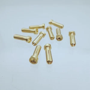 10pcs Low Profile 5mm Gold Plated Bullet Male Plug Lipo Battery Connectors - Picture 1 of 2