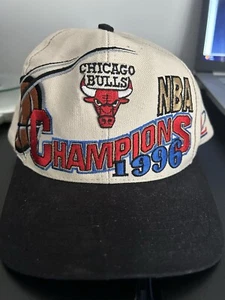 Vintage Chicago Bulls Hat Cap Snapback Mens 1996 NBA Championship Logo Athletic - Picture 1 of 6