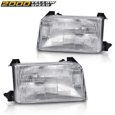 Fit For 1992-1996 Ford F-150 Clear Halogen Headlights Headlamps Set Pair  - Image 1 of 4