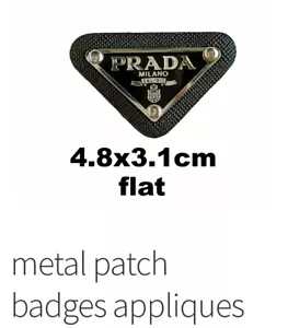 (One Piece) Logo Triangle Little Prada Plate Black With Gold Or Silver LOGO - Picture 1 of 8