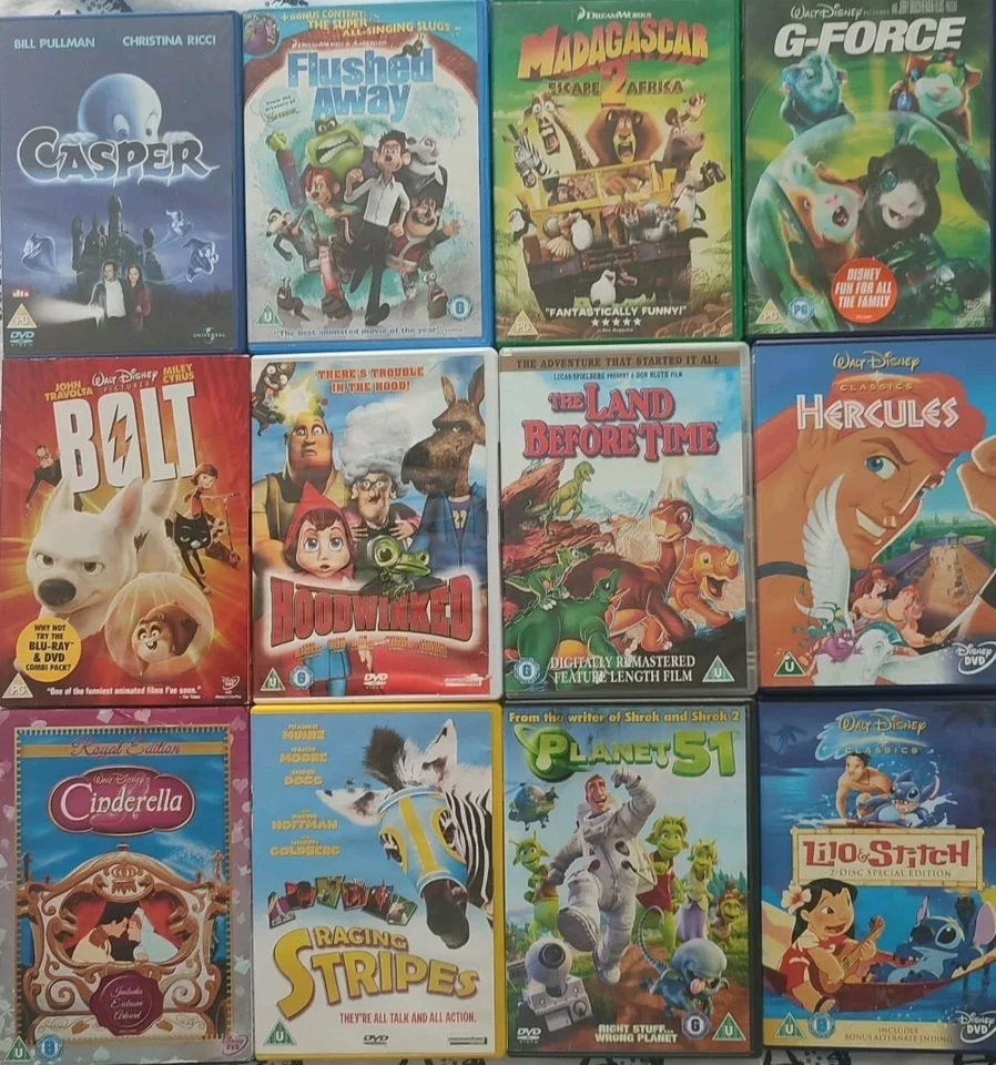 Children Family 9 DVD  Kids Animation Bundle Joblot Cindrella Madagascar - Image 1 of 1