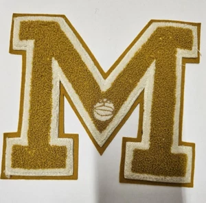 VINTAGE 1940's LETTERMAN VARSITY JACKET SCHOOL ATHLETIC SPORTS PATCH LETTER "M" - Picture 1 of 5
