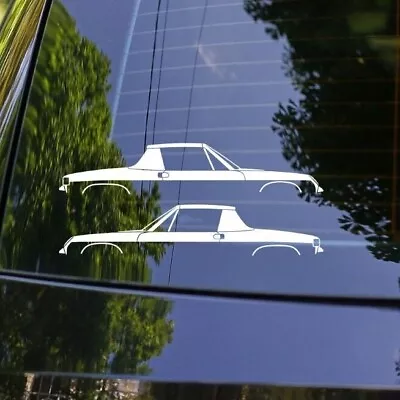 2x Sports Car Silhouette Decal Stickers for Classic Porsche 914 top on - Image 1 of 3