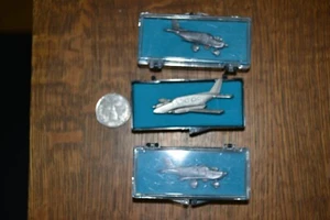 Vintage Pewter Aviation Piper Airplane Tie Tack Pin collection of 3 - Picture 1 of 1