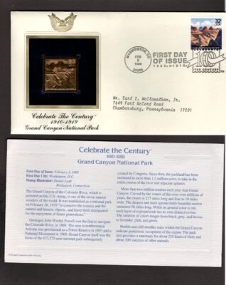 Postal Cover -U.S. - First Day - Celebrate The Century 1910-1919 - Gold Replica - Image 1 of 2