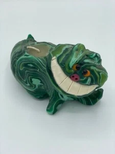 Cheshire Cat Candle Handcrafted NEW Nice Christmas Gift Green 1970's - Bild 1 von 3