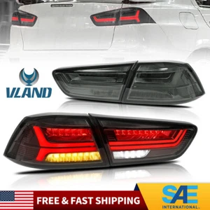 VLAND Pair Tail Lights for 2008-2017 Mitsubishi Lancer EVO LED Smoked Rear Lamps - Picture 1 of 15