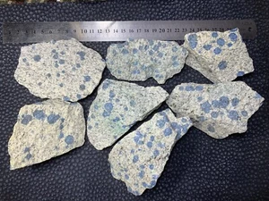 1420 Grams K2 Nite (Granite With Azurite) Rough Stone Lot Of 7 Pieces. - Picture 1 of 7