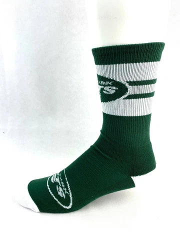 New York Jets Football Green with White Band Deuce Crew Socks Cover