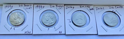 1994 To 2016 Washington Die Clash, Die Chip, Rim Cud~ Get All Coins Shown ~~ I16 - Image 1 of 4