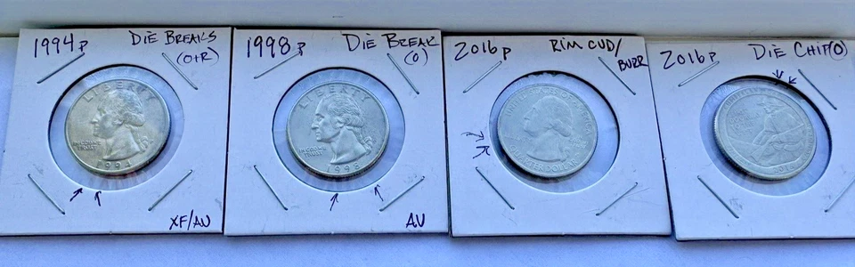 1994 To 2016 Washington Die Clash, Die Chip, Rim Cud~ Get All Coins Shown ~~ I16 - Image 1 of 4