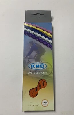 CADENA BICICLETA KMC DE UNA SOLA VELOCIDAD 1/2" X 1/8" X 112L BMX FIXIE MTB CRUISER Z410 Foto 1 de 4