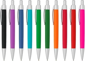 Soft Touch Ballpoint Pens Multi 20 Pack Black ink Quick Dry Retractable Smooth - Picture 1 of 1