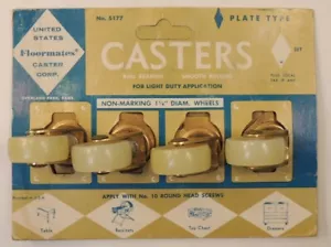 Ruote vintage MCM nuove NOS Stati Uniti Floormates Made USA tipo piastra 5177 ruote - Foto 1 di 12