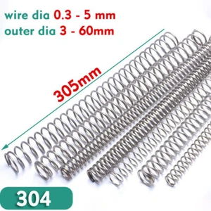 305mm Compression Spring 304 Stainles Steel Pressure Springs All Sizes Dia Long - Picture 1 of 12
