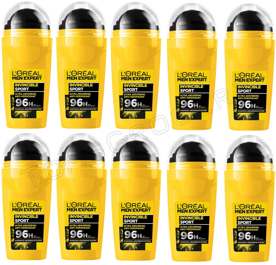 10 L'OREAL MEN EXPERT Invincible Sport XXL Roll On 96h Anti-Perspirant Deodorant - Image 1 of 4