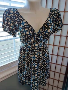SOPHIE MAX blue/ black floral blouse- size S - Picture 1 of 2