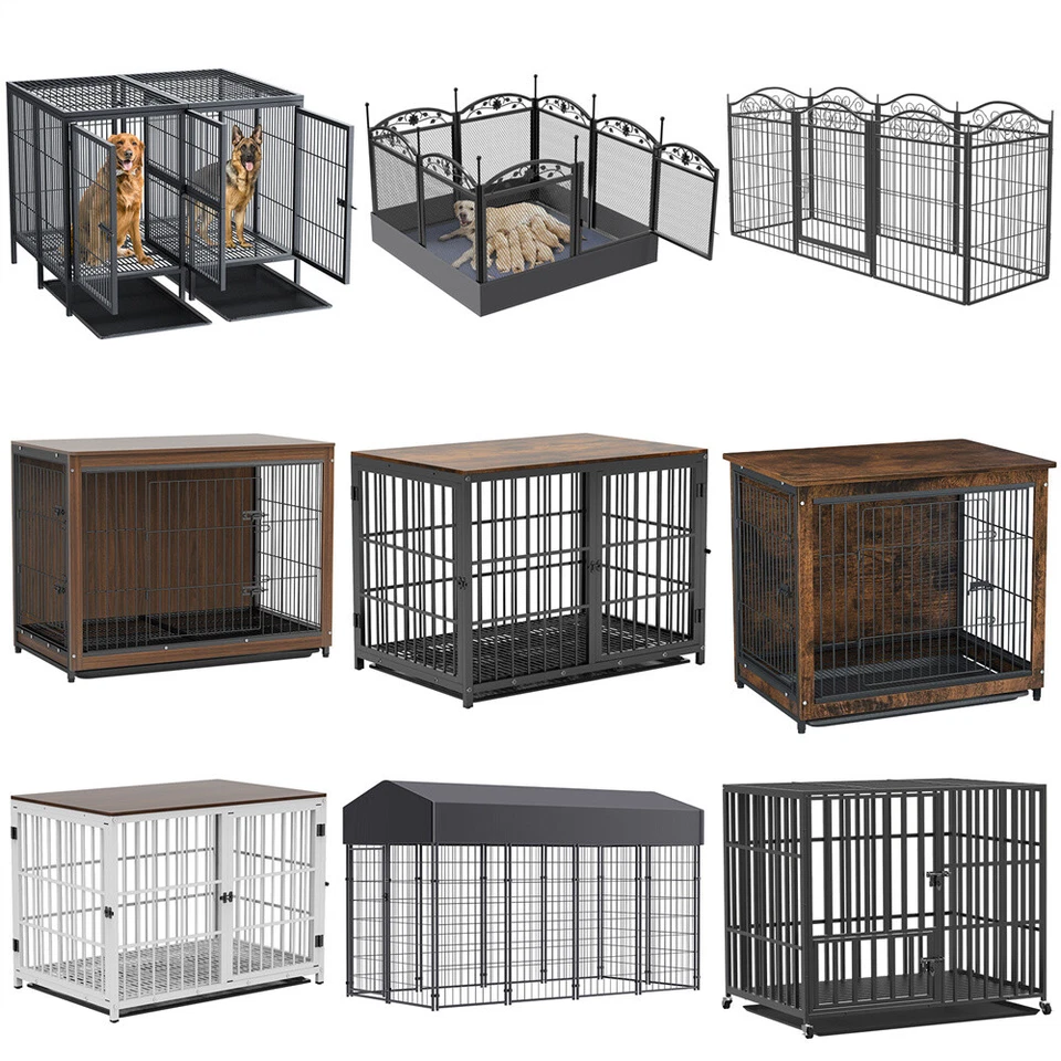 Dog Cage Pet Crate Kennels Enclosure Puppy Playpen Fence Heavy Indoor Outdoor US - Image 1 of 4
