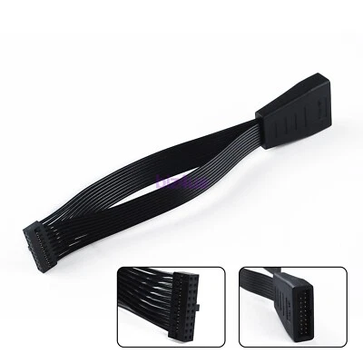 Motherboard USB 3.0 19/20Pin Male to Female Flat Extension Cable Adapter For PC - Image 1 of 4