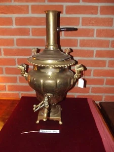 Kleinkunst Nr. 346, Samowar, Messing, kräftig, schwer, Patina, antik - Bild 1 von 23