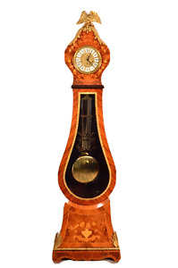 Antique Bronze Ormolu Eagle Floral Inlaid Westminster Striking Grandfather Clock