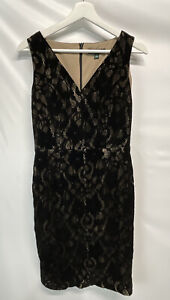 Ralph Lauren Gorgeous Black Velvet Burnout Little Black Sheath Dress SZ 2