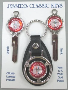 Mustang Pony Red & White Deluxe Classic White Gold Key Set 1964 1/2 1965 1966 - Picture 1 of 5