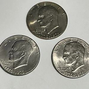 Lot 3 Eisenhower Bicentennial Dollar 1976-P Coin Circulated FREE SH - Picture 1 of 9