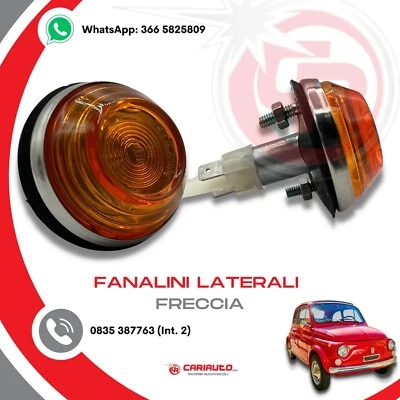 OLSA Coppia Fanalini Frecce Laterali Arancioni Lucciole FIAT 500 epoca F L R